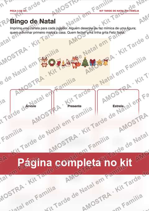 Amostra da página do kit: Bingo de Natal