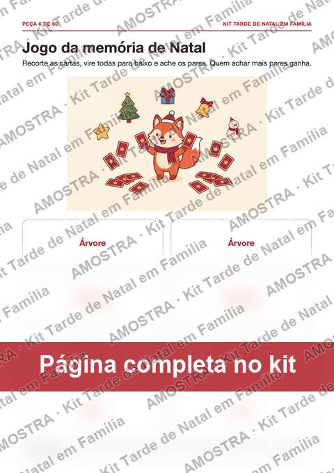 Amostra da página do kit: Jogo da memória de Natal